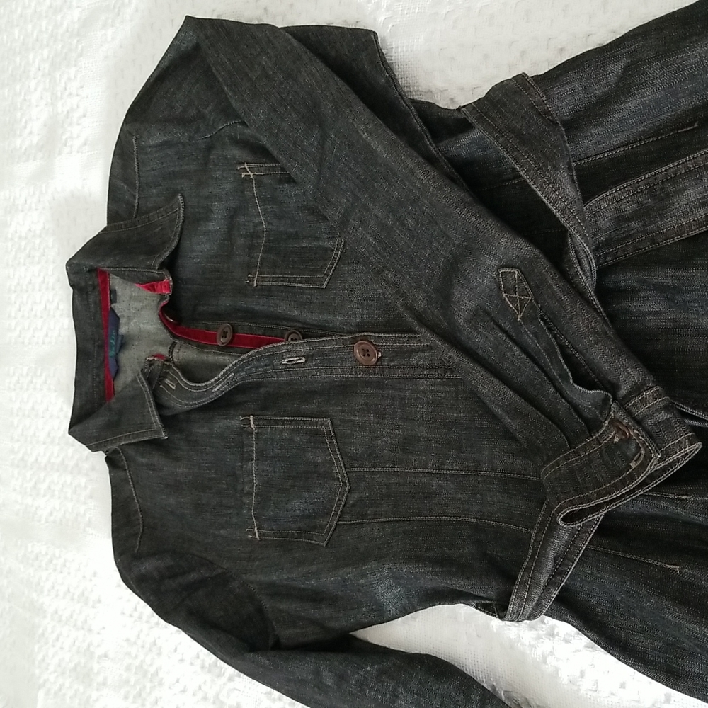Boden Black Denim Shirt Dress size 8 EUC